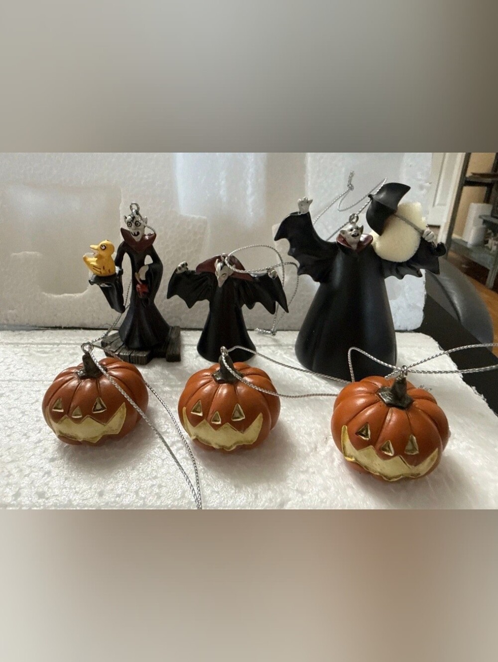 Hawthorne Village Nightmare Before Christmas Vampire Brothers Ornament Set w COA